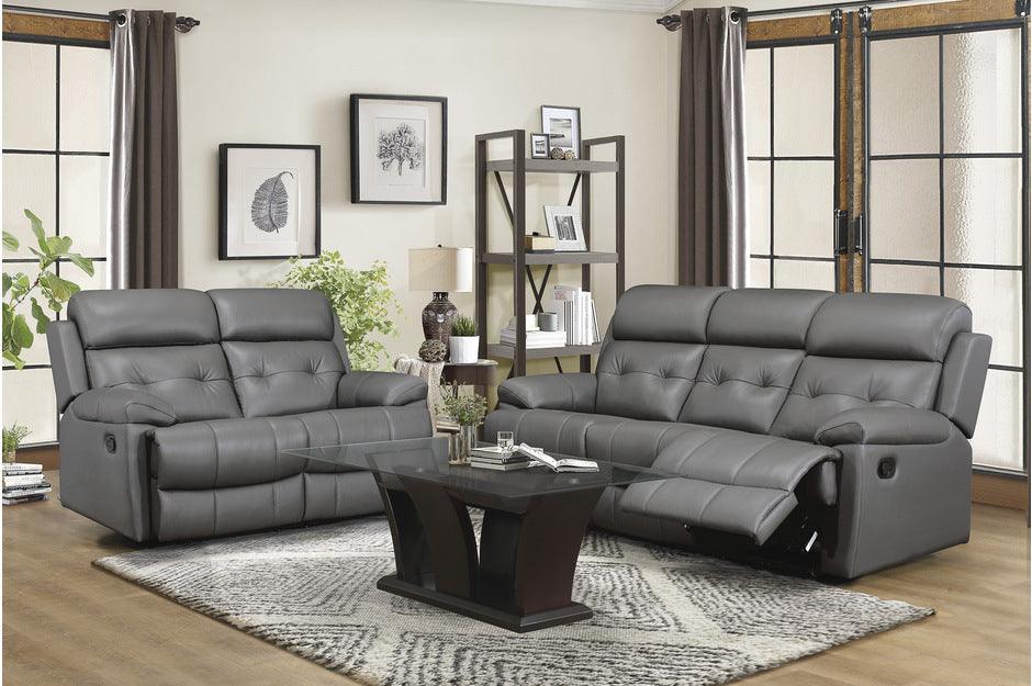 Lambent 2 Piece Double Reclining Sofa Set In Dark Gray 9529Dgy-3-2 | Homelegance