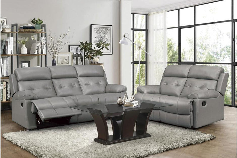 Lambent 2 Piece Double Reclining Sofa Set In Gray 9529Gry-3-2 | Homelegance