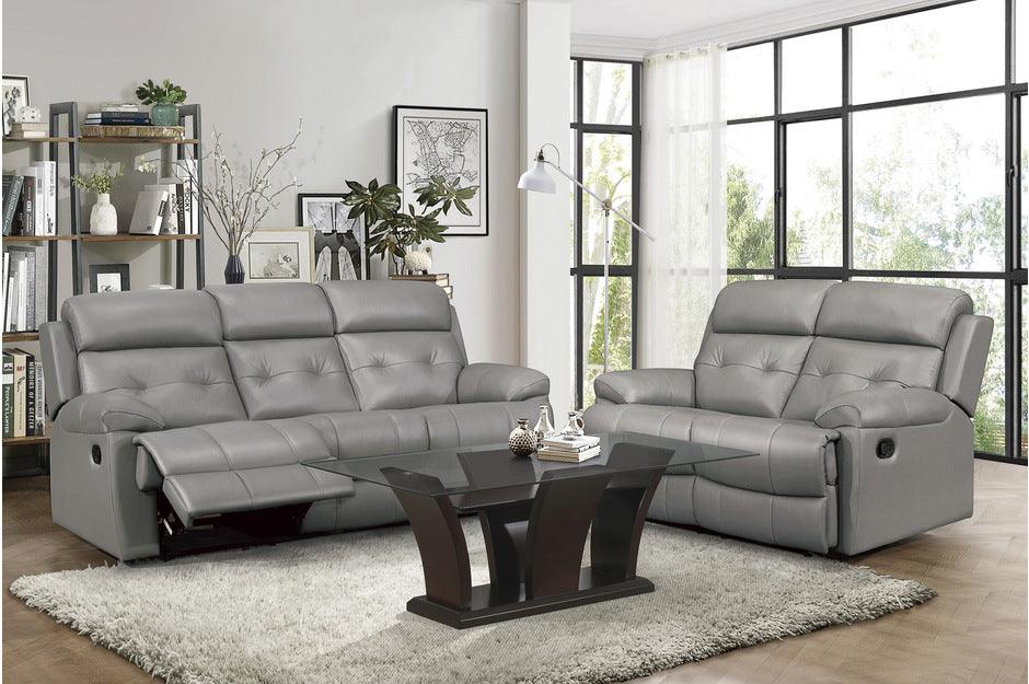 Lambent 2 Piece Double Reclining Sofa Set In Gray 9529Gry-3-2 | Homelegance