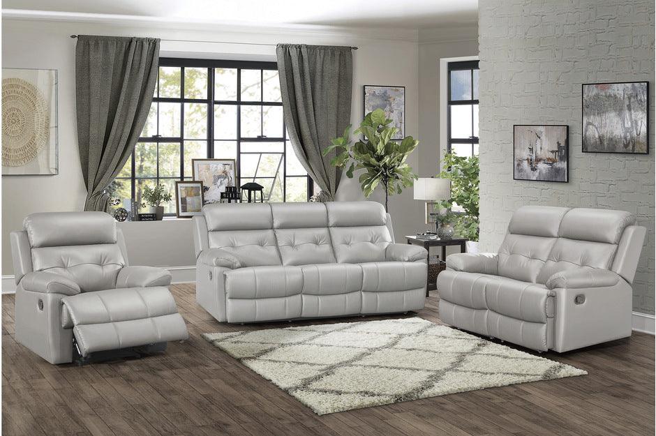 Lambent 3 Piece Double Reclining Sofa Set In Silver Gray 9529Sve-3-2-1 | Homelegance