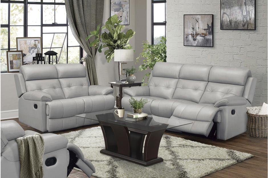 Lambent 2 Piece Double Reclining Sofa Set In Silver Gray 9529Sve-3-2 | Homelegance
