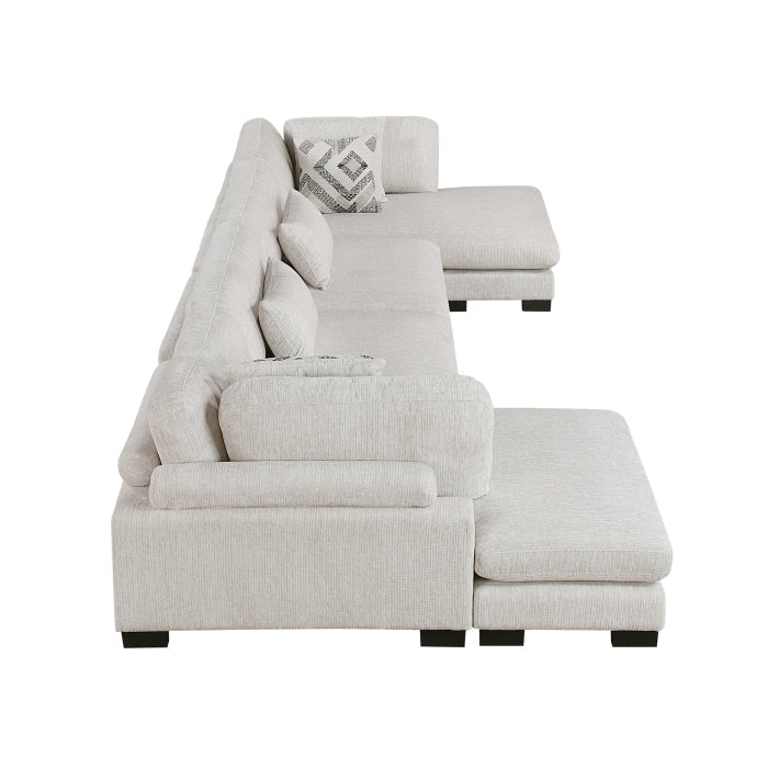 9555BEG*42AC2VC (4)4-Piece Modular Sectional with Chaise - 9555BEG*42AC2VC