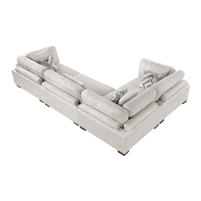 9555BEG*43CRAC (4)4-Piece Modular Sectional - 9555BEG*43CRAC