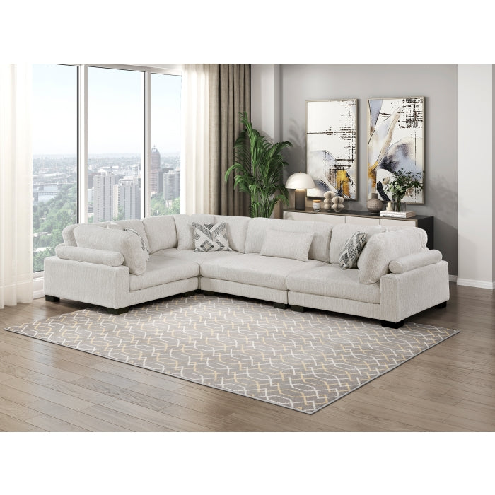 9555BEG*43CRAC (4)4-Piece Modular Sectional - 9555BEG*43CRAC