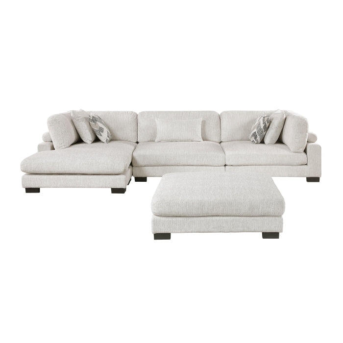 9555BEG*4CRACVCOT (4)4-Piece Modular Sectional with Chaise and Ottoman - 9555BEG*4CRACVCOT