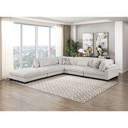 9555BEG*52CR2ACOT (5)5-Piece Modular Sectional with Ottoman - 9555BEG*52CR2ACOT