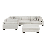 9555BEG*53CRACOT (5)5-Piece Modular Sectional with Ottoman - 9555BEG*53CRACOT