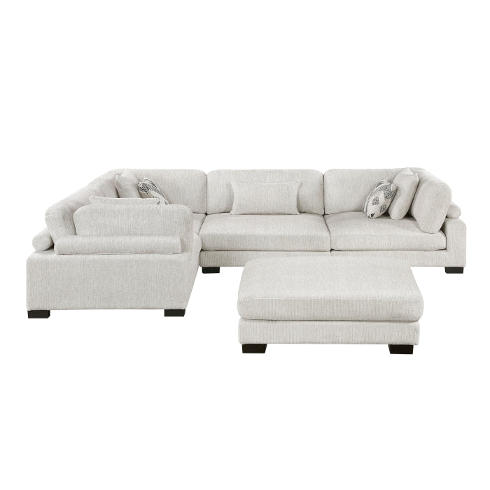 9555BEG*53CRACOT (5)5-Piece Modular Sectional with Ottoman - 9555BEG*53CRACOT