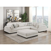 9555BEG*53CRACOT (5)5-Piece Modular Sectional with Ottoman - 9555BEG*53CRACOT