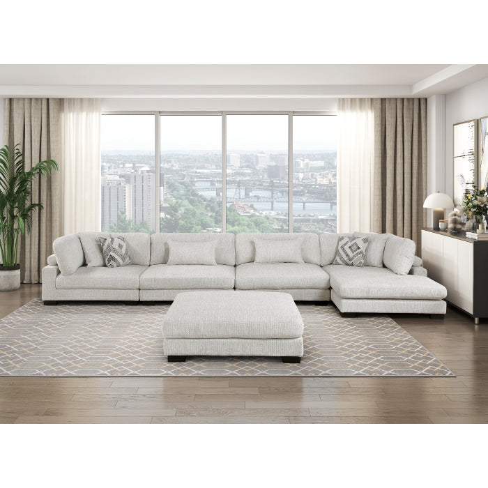 9555BEG*5CR2ACVCOT (5)5-Piece Modular Sectional with Chaise and Ottoman - 9555BEG*5CR2ACVCOT