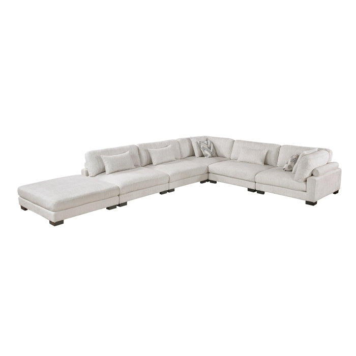 9555BEG*62CR3ACOT (6)6-Piece Modular Sectional with Ottoman - 9555BEG*62CR3ACOT