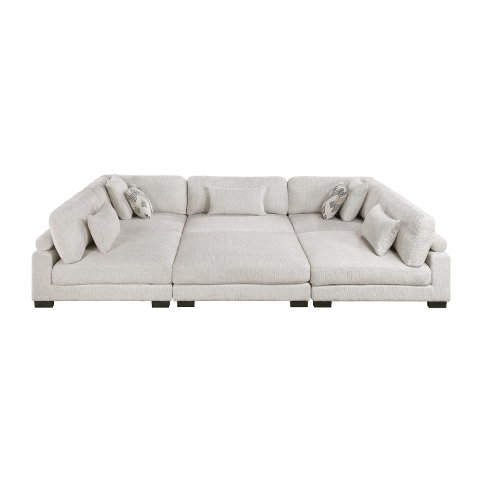 9555BEG*62CR3ACOT (6)6-Piece Modular Sectional with Ottoman - 9555BEG*62CR3ACOT