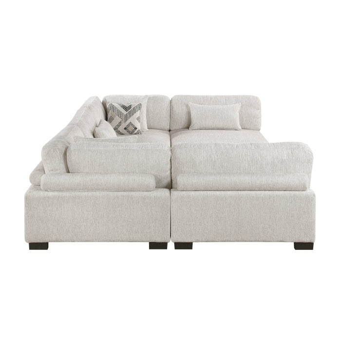 9555BEG*62CR3ACOT (6)6-Piece Modular Sectional with Ottoman - 9555BEG*62CR3ACOT