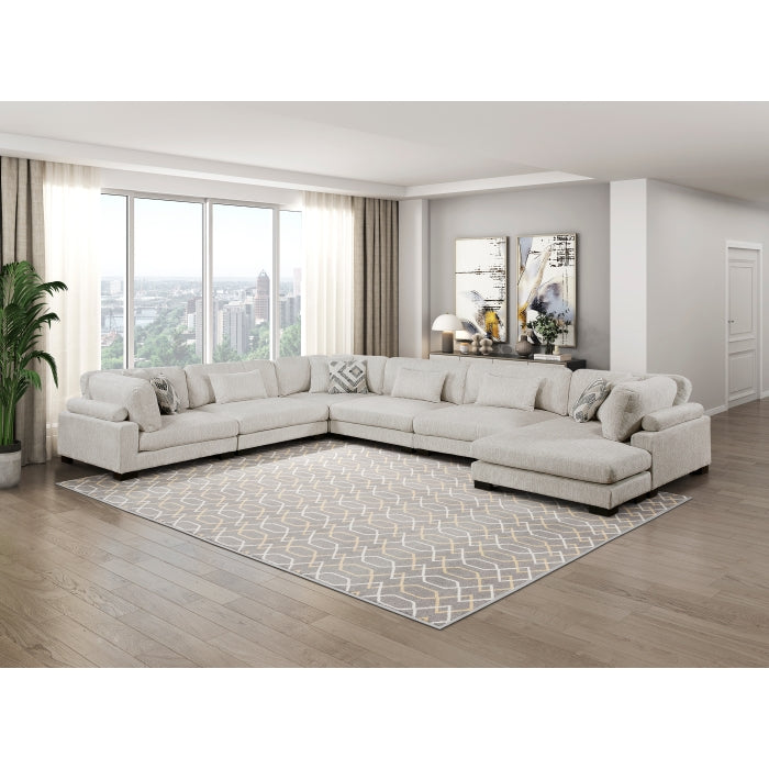 9555BEG*62CR3ACVC (6)6-Piece Modular Sectional with Chaise - 9555BEG*62CR3ACVC