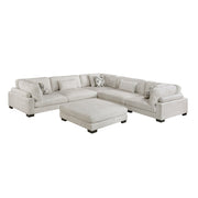 9555BEG*63CR2ACOT (6)6-Piece Modular Sectional with Ottoman - 9555BEG*63CR2ACOT