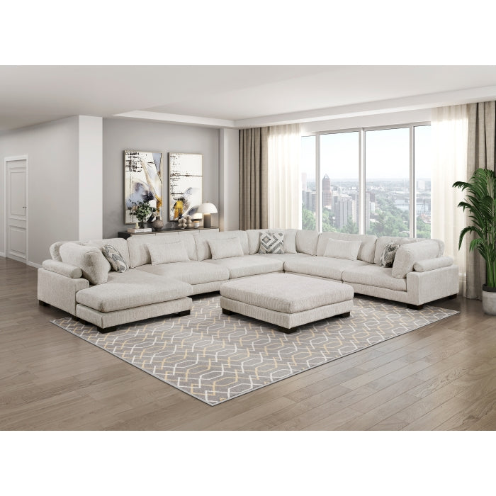 9555BEG*72CR3ACVCOT (7)7-Piece Modular Sectional with Ottoman - 9555BEG*72CR3ACVCOT