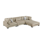 9555BRW*42CRACOT (4)4-Piece Modular Sectional with Ottoman - 9555BRW*42CRACOT