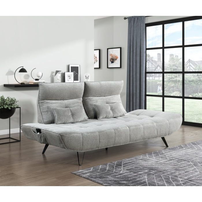 9556GRY-3PW Sofa with Power Adjustable Seat Depth and Manual Adjustable Headrests - 9556GRY-3PW