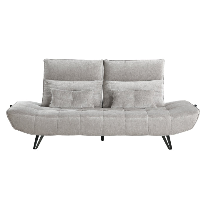 9556LGY-3PW Sofa with Power Adjustable Seat Depth and Manual Adjustable Headrests - 9556LGY-3PW