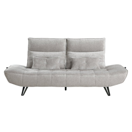 9556LGY-3PW Sofa with Power Adjustable Seat Depth and Manual Adjustable Headrests - 9556LGY-3PW