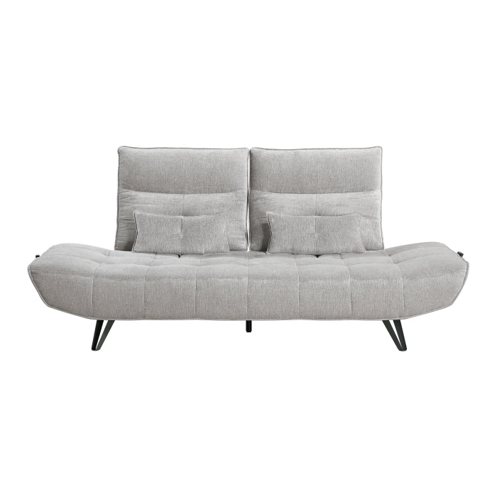 9556LGY-3PW Sofa with Power Adjustable Seat Depth and Manual Adjustable Headrests - 9556LGY-3PW