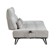 9556LGY-3PW Sofa with Power Adjustable Seat Depth and Manual Adjustable Headrests - 9556LGY-3PW