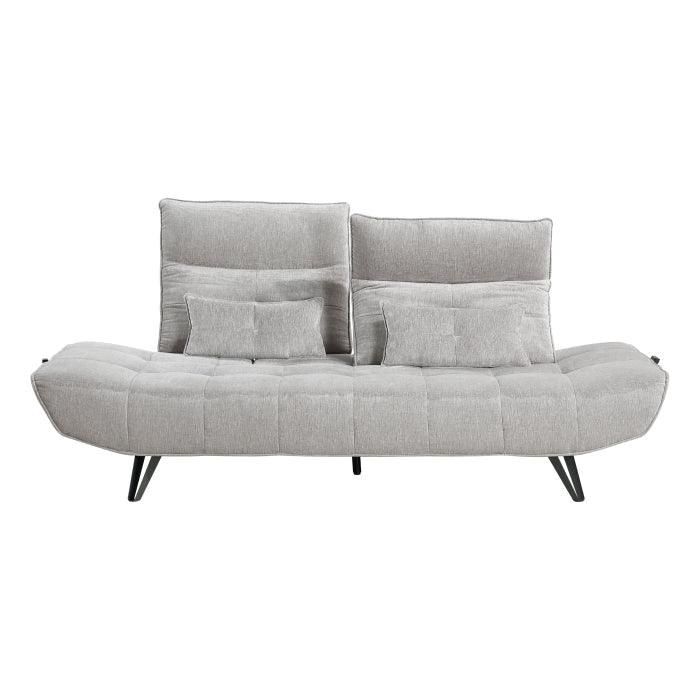 9556LGY-3PW Sofa with Power Adjustable Seat Depth and Manual Adjustable Headrests - 9556LGY-3PW