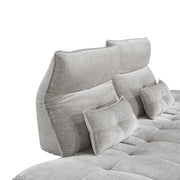 9556LGY-3PW Sofa with Power Adjustable Seat Depth and Manual Adjustable Headrests - 9556LGY-3PW