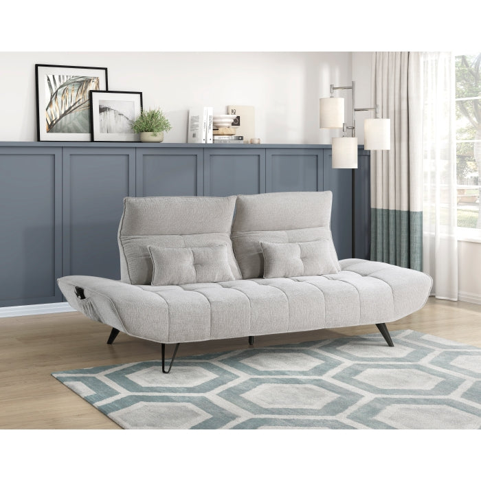 9556LGY-3PW Sofa with Power Adjustable Seat Depth and Manual Adjustable Headrests - 9556LGY-3PW