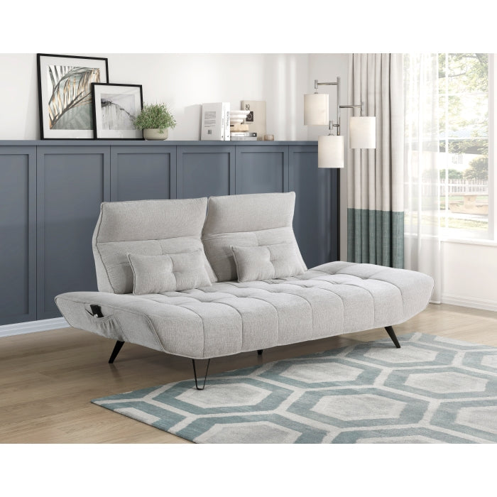 9556LGY-3PW Sofa with Power Adjustable Seat Depth and Manual Adjustable Headrests - 9556LGY-3PW