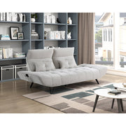 9556LGY-3PW Sofa with Power Adjustable Seat Depth and Manual Adjustable Headrests - 9556LGY-3PW