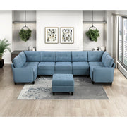 9557BUE-4 Ottoman with Storage - 9557BUE-4
