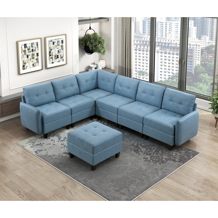 9557BUE-4 Ottoman with Storage - 9557BUE-4