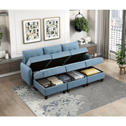 9557BUE-4 Ottoman with Storage - 9557BUE-4