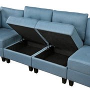 9557BUE*6SC (6)6-Piece Sectional with Storage - 9557BUE*6SC