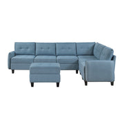 9557BUE*7SCOT (7)7-Piece Sectional with Storage and Ottoman - 9557BUE*7SCOT
