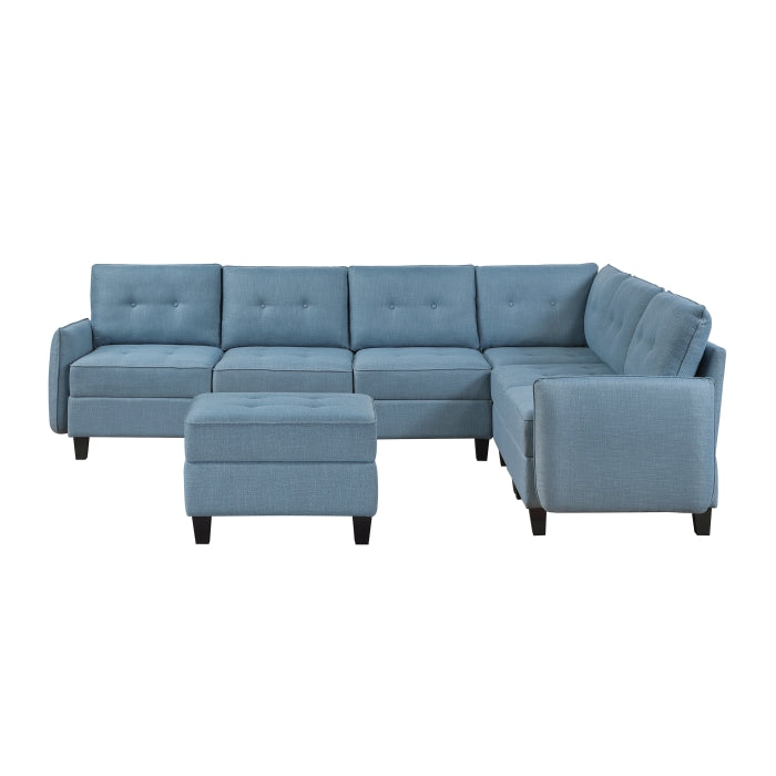 9557BUE*7SCOT (7)7-Piece Sectional with Storage and Ottoman - 9557BUE*7SCOT
