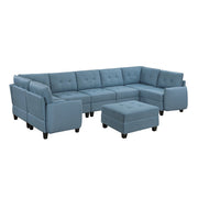 9557BUE*8SCOT (8)8-Piece Sectional with Storage and Ottoman - 9557BUE*8SCOT