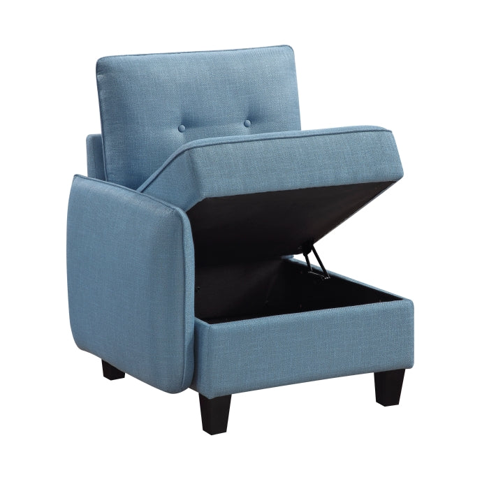 9557BUE*8SCOT (8)8-Piece Sectional with Storage and Ottoman - 9557BUE*8SCOT