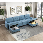 9557BUE-AC Armless Chair with Storage - 9557BUE-AC