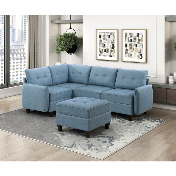 9557BUE-AC Armless Chair with Storage - 9557BUE-AC
