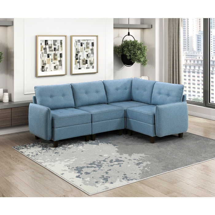 9557BUE-AC Armless Chair with Storage - 9557BUE-AC