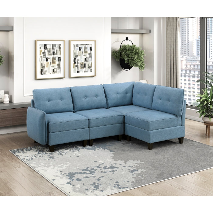 9557BUE-AC Armless Chair with Storage - 9557BUE-AC