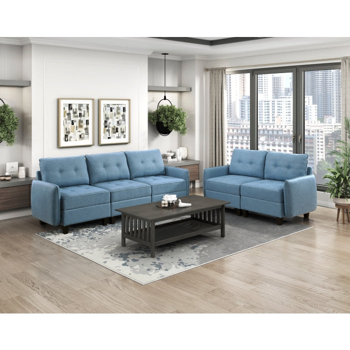 9557BUE-C1A Reversible Chair with One Arm and Storage - 9557BUE-C1A