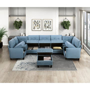 9557BUE-C1A Reversible Chair with One Arm and Storage - 9557BUE-C1A
