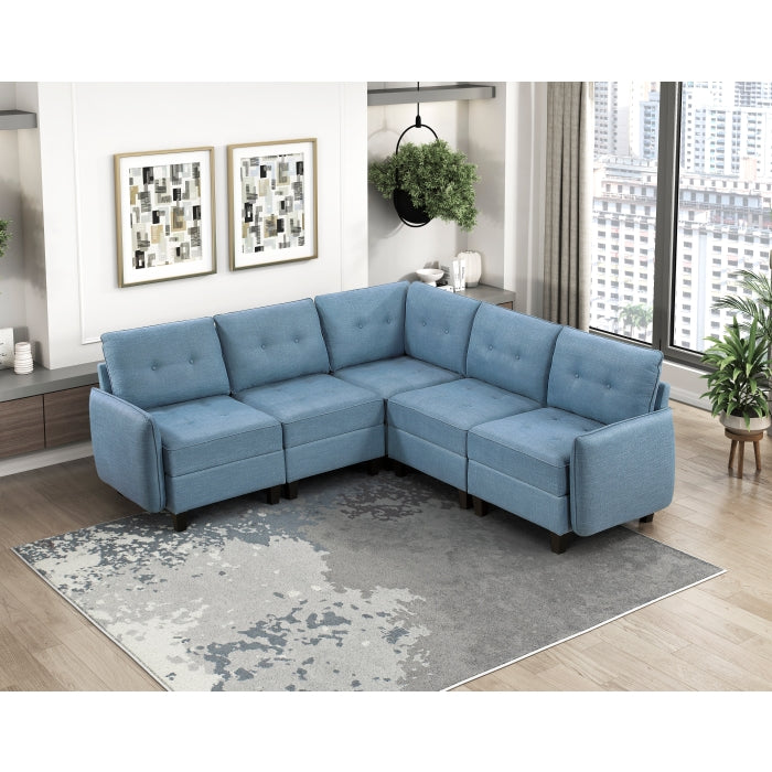 9557BUE-C1A Reversible Chair with One Arm and Storage - 9557BUE-C1A