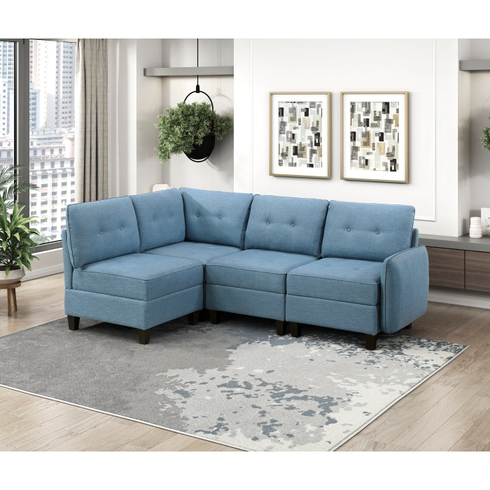 9557BUE-C1A Reversible Chair with One Arm and Storage - 9557BUE-C1A