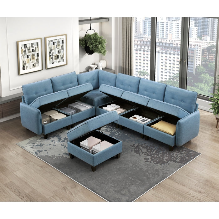 9557BUE-CR Corner Seat with Storage - 9557BUE-CR