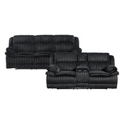 9577BK*2 2pc Set: Sofa, Love - 9577BK*2
