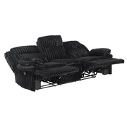 9577BK*2 2pc Set: Sofa, Love - 9577BK*2